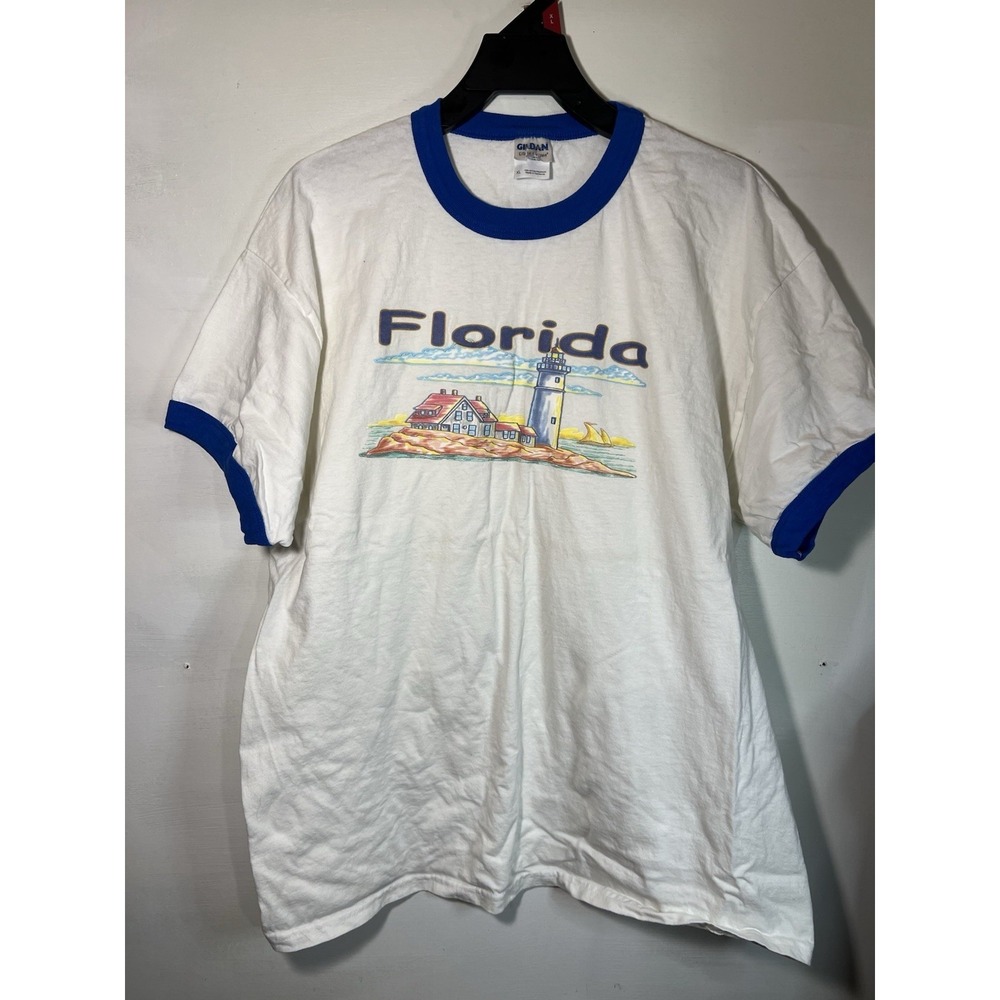 Vintage 90s Y2K Florida Vacation Graphic Tee Beach Novelty Mens XL